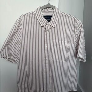 Men's Striped Shirt - White and Red